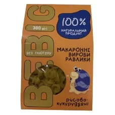 BEBIG МАКАРОННІ ВИРОБИ РИСОВО-КУКУРУДЗЯНІ РАВЛИКИ 300ГР